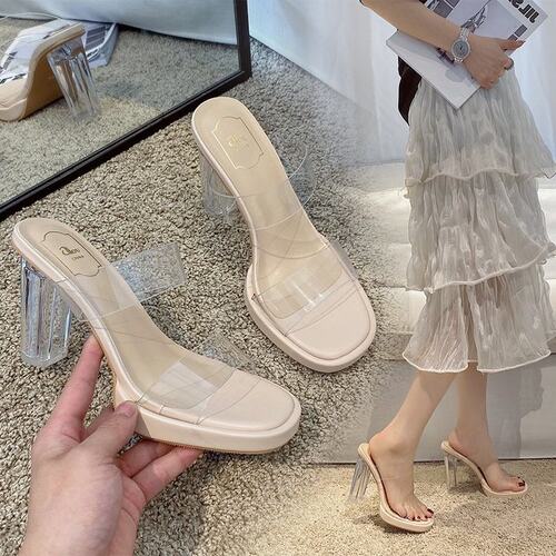 high heels sandals women's summer fashion thick heel sandals