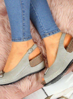 大码43罗马高跟坡跟女鞋凉鞋shoes roman women wedge sandals