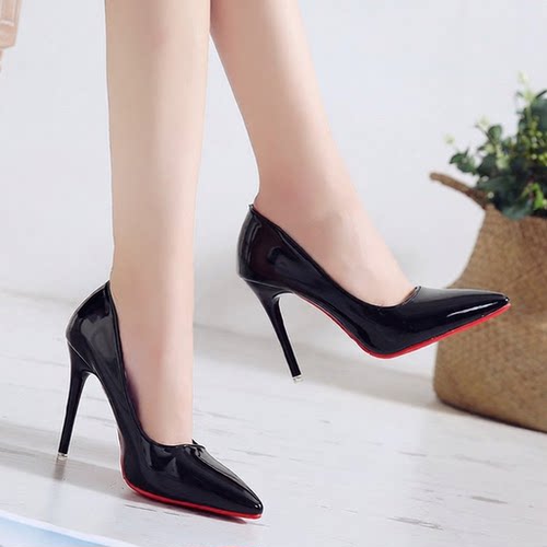 Red soled high heels single shoes for women not tiring shoes