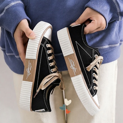 Instagram canvas shoes, female student cookies, white shoes