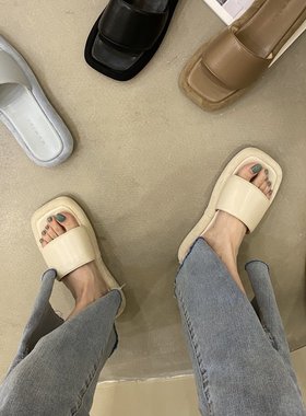 Thick soled slippers for women's summer fashion, open toed