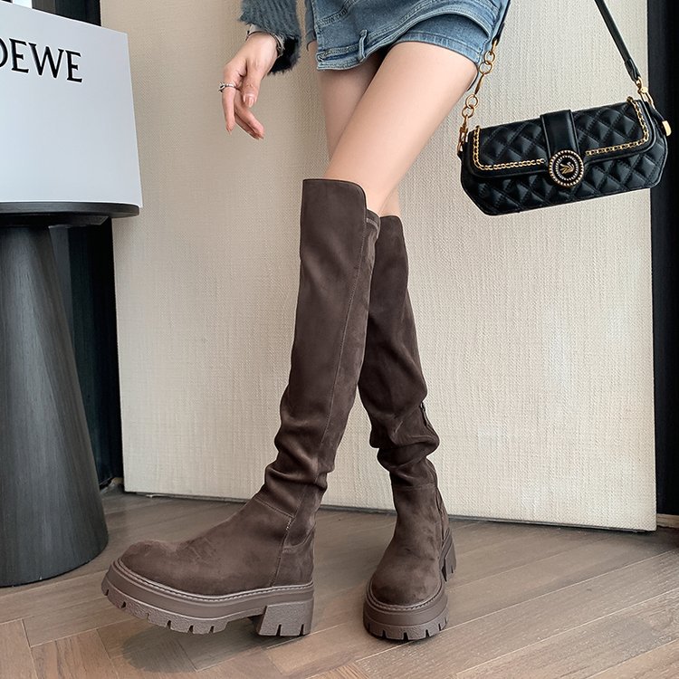 Thick soled knee high boots womens autumn winter boots shoes
