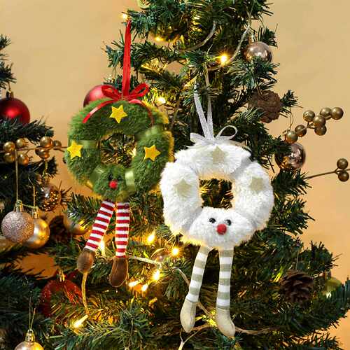 Christmas Decorations Cute Plush Christmas Tree Wreath Doll