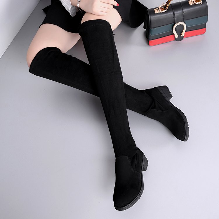 Boots, women's thick heels, high boots long boots flat boots图片