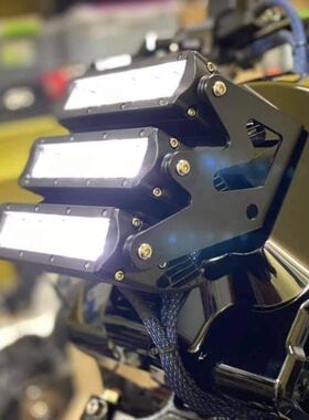 LED三条大灯适配本田ZOOMER祖玛卓玛电动车AF58摩托车前灯改装件