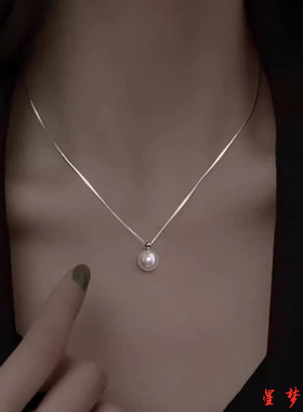 天然淡水珍珠项链女925纯银轻奢小众高级感锁骨链2026年新款爆款