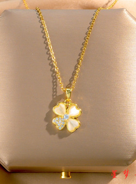 四叶草项链轻奢小众锁骨链