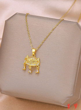 【不掉色】平安锁项链女长命锁