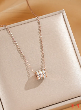 三排满钻小蛮腰项链女爆款18K金不掉色锁骨链轻奢小众送闺蜜礼物