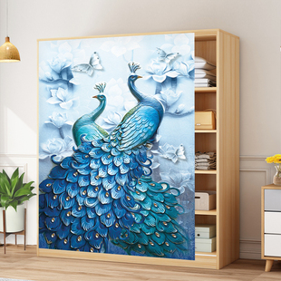 柜子遮挡帘衣柜防尘帘装饰免打孔魔术贴门帘书柜鞋柜遮丑布帘子