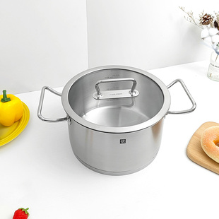 德国进口双立人Pro系列汤锅不锈钢炖锅加深烧锅玻璃锅盖双耳锅