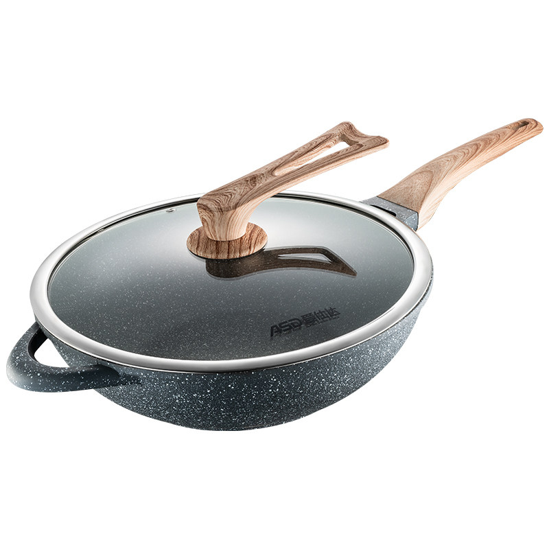 爱仕达麦饭石色不粘锅炒锅平底锅燃气灶电磁炉通用炒菜锅CL32S7WG