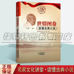 宁宗一著 读懂古典小说 中国传统文化古典文学小说评论 中国小说艺术独特审美理想和文化传统 名家文化讲堂 天津教育出版 世情图卷