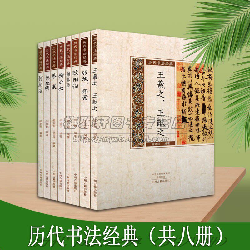 历代书法经典(全套8册)王羲之王献之柳公权欧阳询颜真卿楷书张旭怀素行书草书法作品字帖临摹学习中州出版社书籍