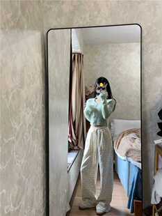 碎花白色运动裤女春夏季直筒休闲阔腿裤小个子美式卫裤冰丝阔腿裤