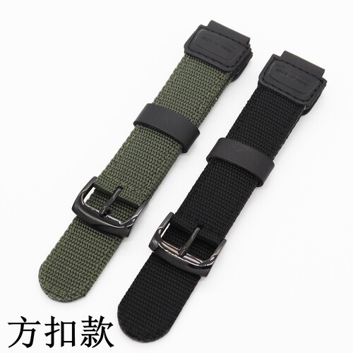 适配Casio卡西欧表带DW5600 MCW100 AW-590 GA110凸口帆布手表带