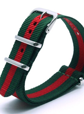 尼龙帆布表带适用欧米茄精工黑水鬼16 18 20 22 24mm深绿红深绿色