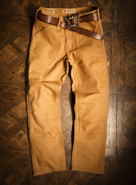 莫臣男士卡其色帆布工装裤美式直筒简约休闲裤矿工裤伐木裤MC501A