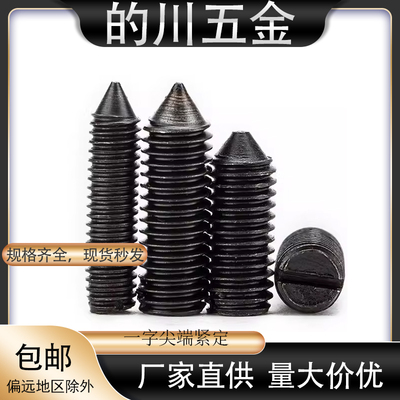 GB71一字尖头紧定螺丝发黑 开槽锥端紧定螺钉/机米螺丝/顶丝 M2