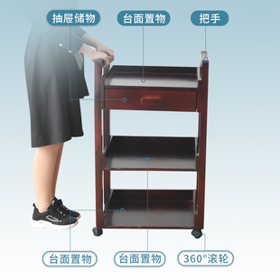 实木美容推车美容院专用小推车可移动工具车免安装置物架收纳车