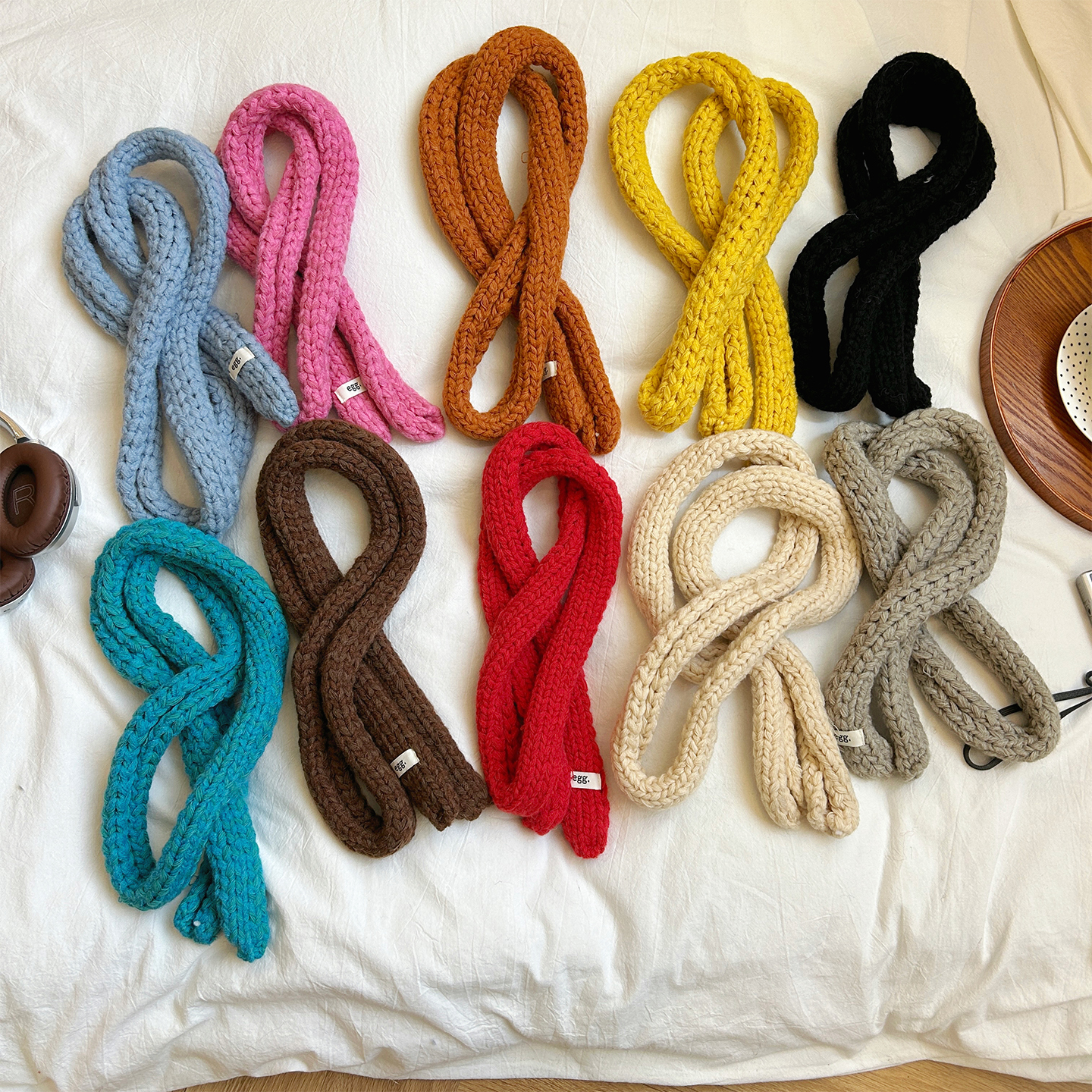 韩版文艺小众长款细窄围巾女秋冬季气质百搭装饰时尚高级感小围脖