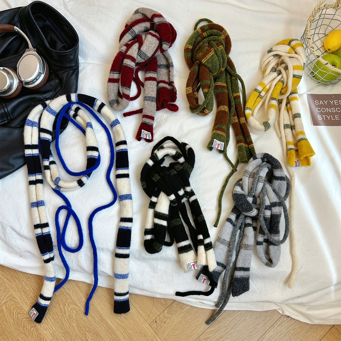 韩系细窄长围巾围脖时髦百搭女