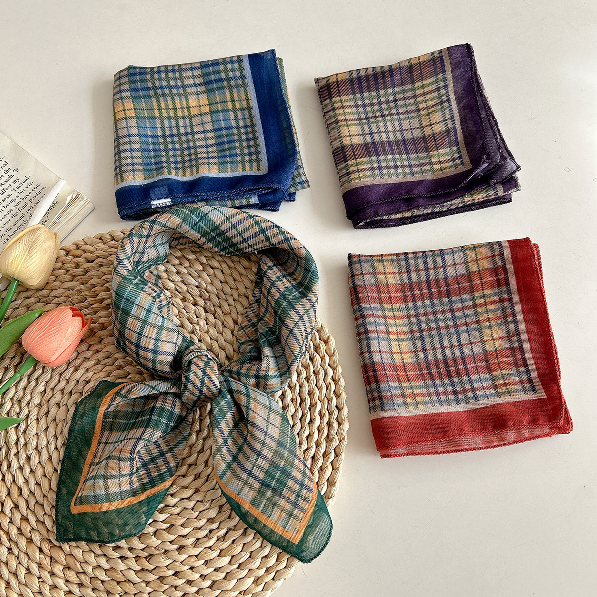 法式复古棉麻小方巾女春夏季薄款护颈小领巾文艺百搭装饰头巾发带,服饰配件/皮带/帽子/围巾,围巾/丝巾/披肩,淘宝优惠券,粉丝福利购,淘宝优惠卷