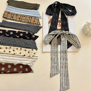 2025新款长条细窄丝巾女春夏秋季薄款时尚百搭高级感飘带围巾领巾