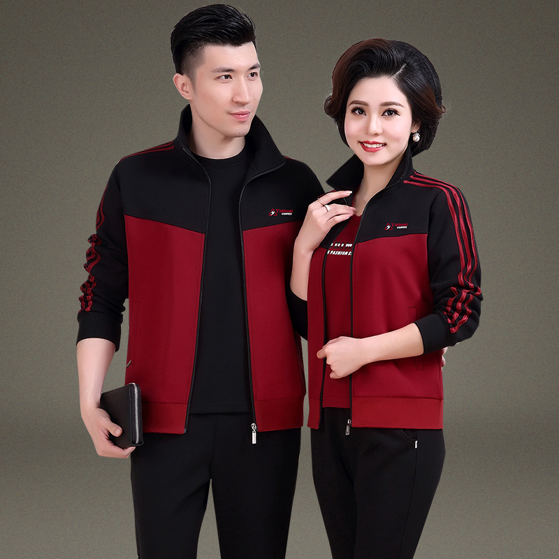 正品运动服套装女2024春秋季新款时尚休闲卫衣男士跑步情侣三件套