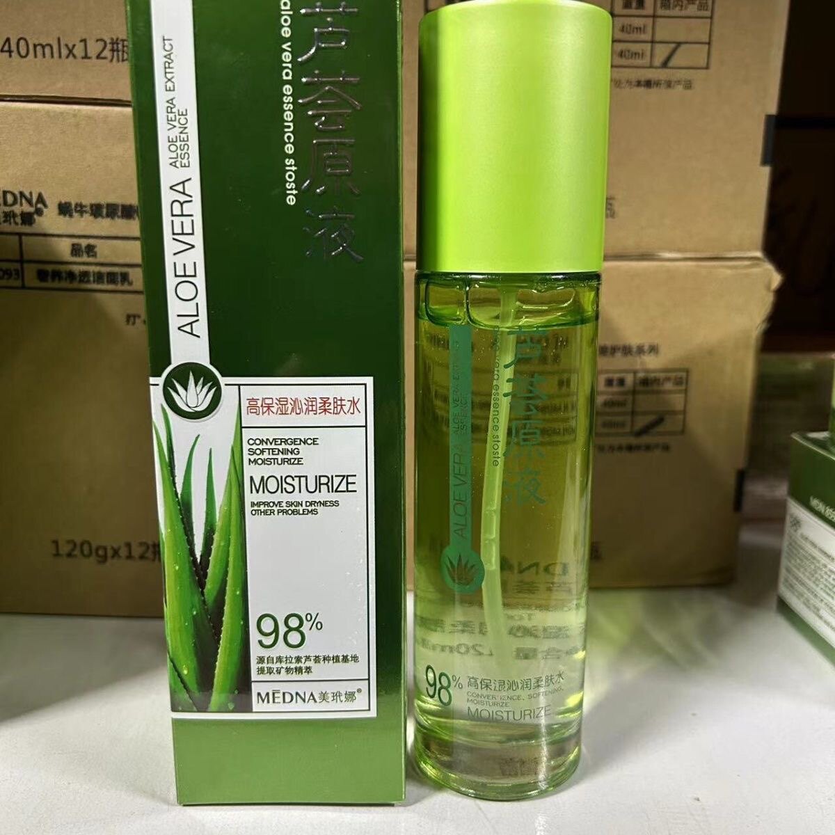 美玳娜芦荟原液 高保湿沁润柔肤水 120ML 芦荟精华+高保湿玻尿酸