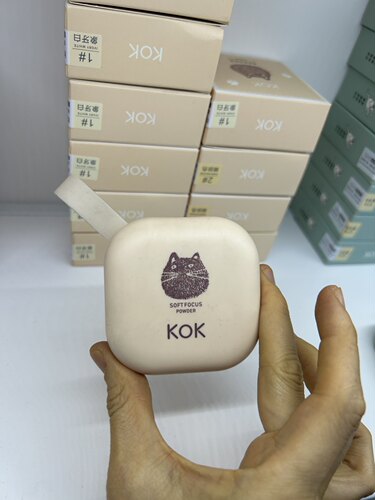 KOK柔焦修容粉饼定妆控油修饰肤色提亮遮瑕透气不浮粉小红书推荐