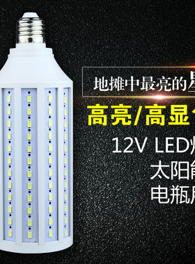 直流led灯泡DC12v玉米灯夜市电瓶灯太阳能路灯摆摊户外24伏低压灯