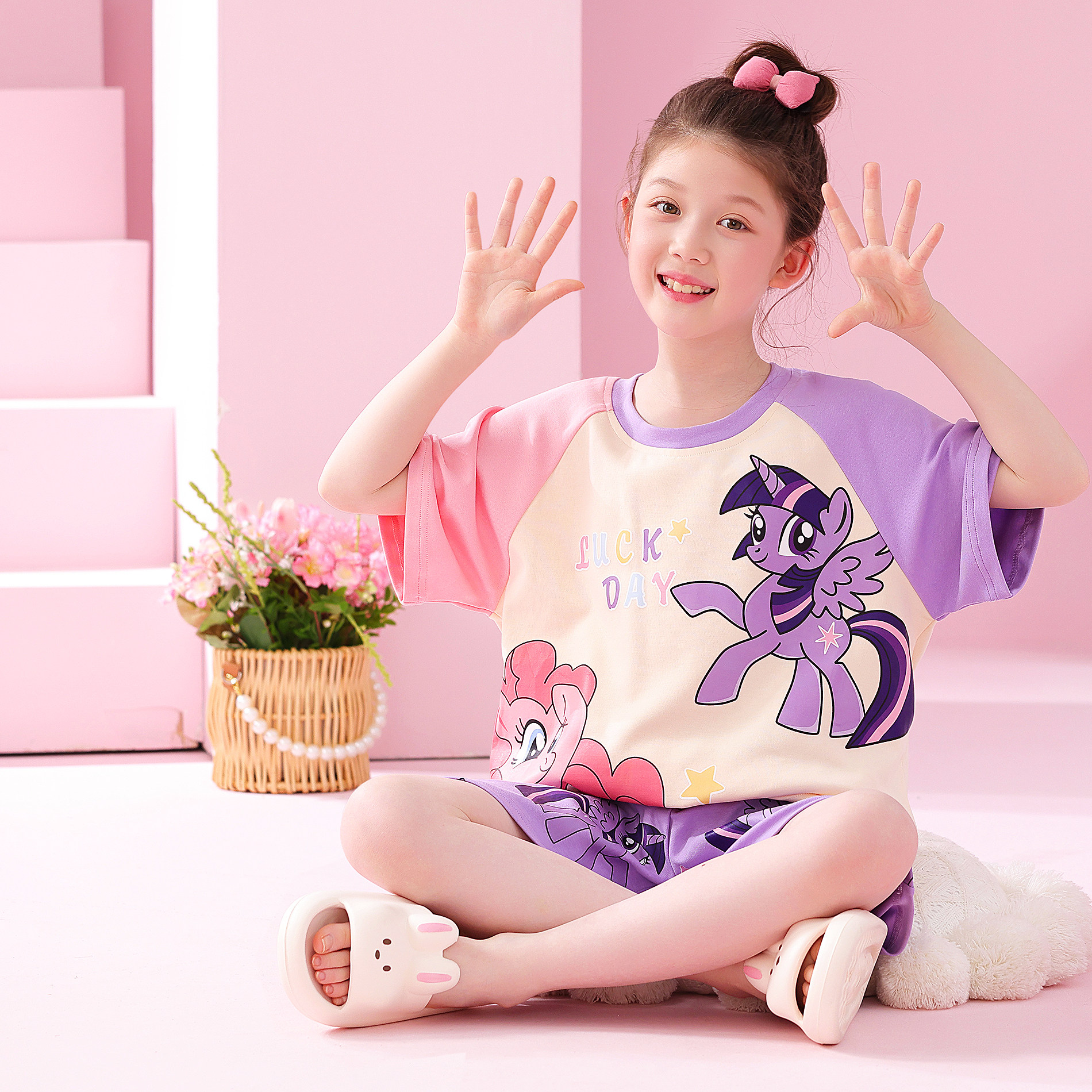 儿童女童睡衣2026新款儿童a类纯棉全棉女孩夏天季初中生小马宝莉