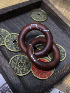 雷击枣木乾坤圈内经25北斗七星南斗六星镶嵌吊坠盘玩手把件乾坤圈