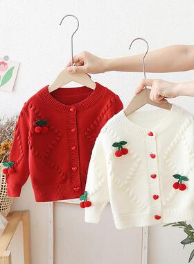 女童开衫春秋季女宝宝外套婴儿长袖上衣公主针织衫小女孩外穿毛衣