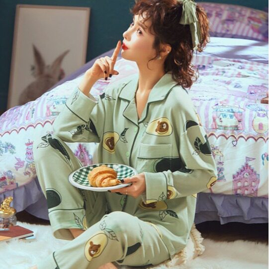 睡衣春秋款女2026年新款长袖两件套可爱网红爆款秋冬季家居服套装