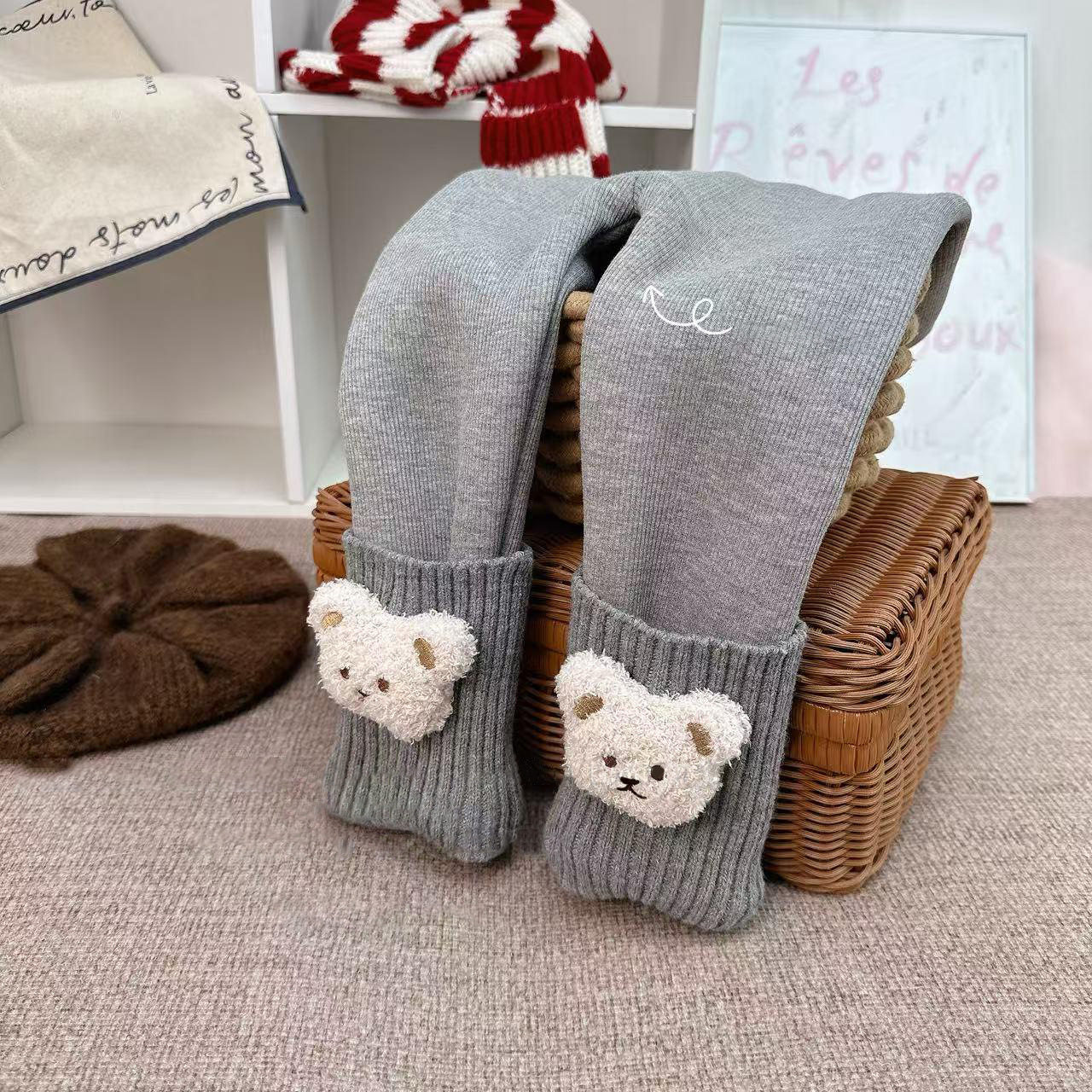 2025女童秋冬打底裤加绒加厚堆堆袜套儿童底裤宝宝外穿裤子