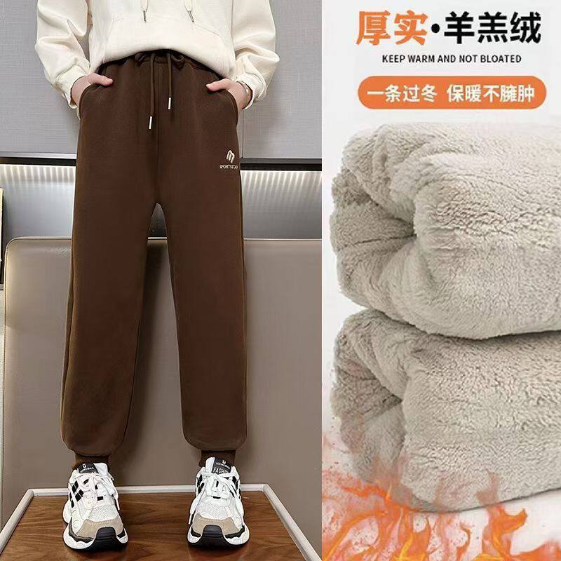 女童保暖裤子秋冬加绒新款中大童休闲卫裤冬季加厚儿童运动裤外穿