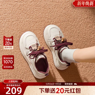 女款 小白鞋 2025秋冬季 超火爆款 保暖休闲运动鞋 戈美其厚底加绒板鞋