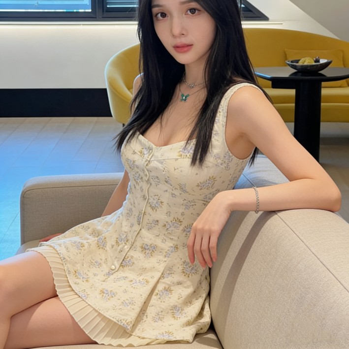 碎花连衣裙女吊带裙2026夏新季小众纯欲风短款收腰显瘦清纯夏天图片