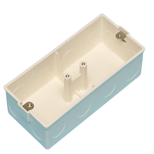 中财86型双联盒阻燃接线盒暗装底盒双联胶粘式开关插座面板通用