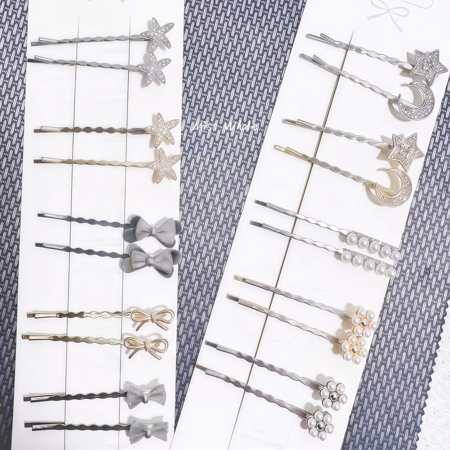 日本珍珠一字夹海星雏菊金属发夹蝴蝶结侧边刘海夹碎发夹可爱少女