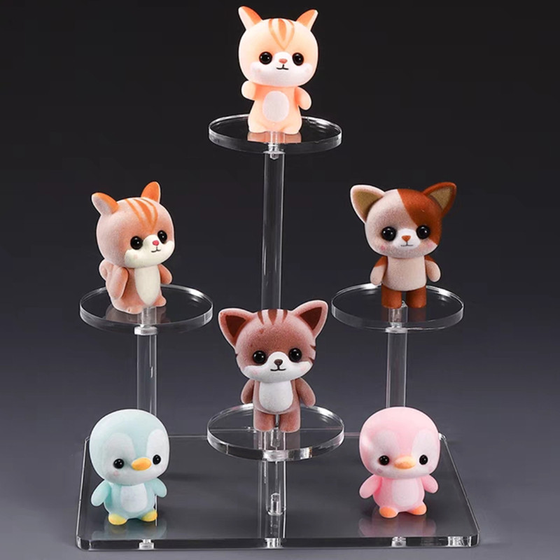 亚克力展示架化妆品收纳架手办公仔模型展台饰品古玩摆件圆盘展架