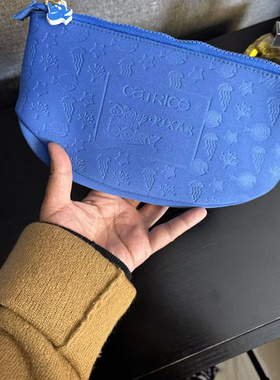 四件包邮 出口尾货蓝色加厚潜水服材质压花化妆包收纳包笔袋随身