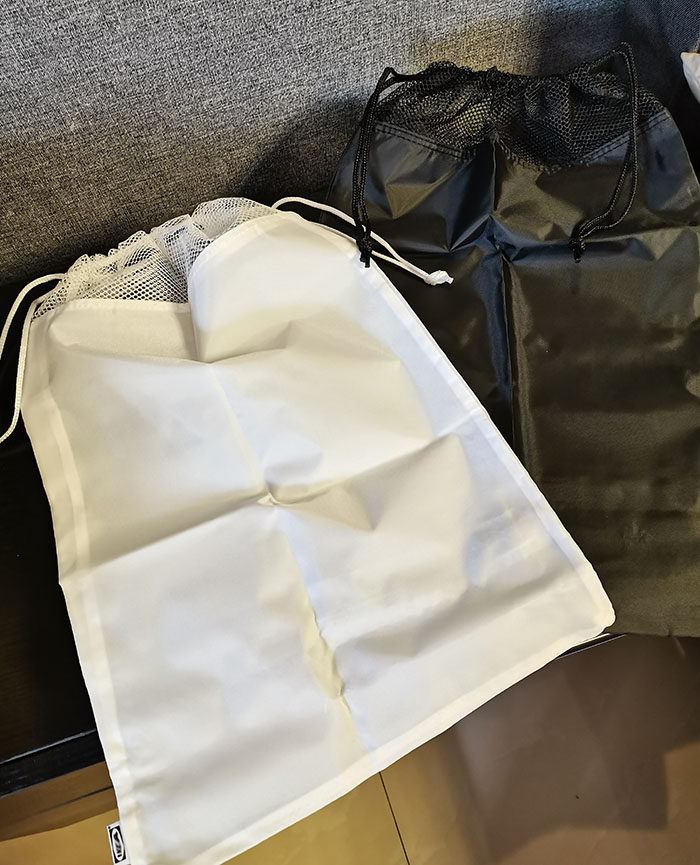 四件包邮 出口欧美黑白色两件套抽绳束口袋收纳袋鞋子衣物整理袋