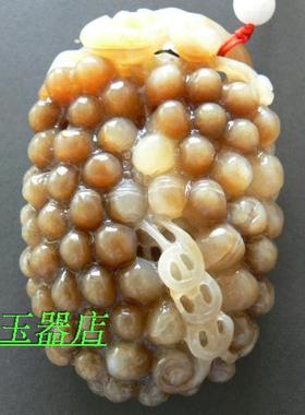 糖料葡萄灵芝多子多福富贵把件