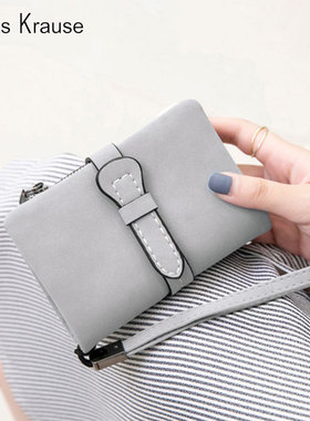 Clous Krause小众设计简约折叠卡位多短款钱包一体卡包小零钱包女