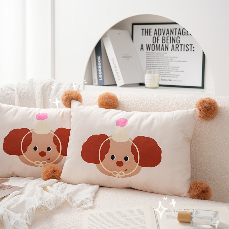 荷兰绒卡通小狗沙发抱枕办公室桌椅腰靠久坐不累主卧床头柔软靠垫,居家布艺,抱枕被,淘宝优惠券,粉丝福利购,淘宝优惠卷