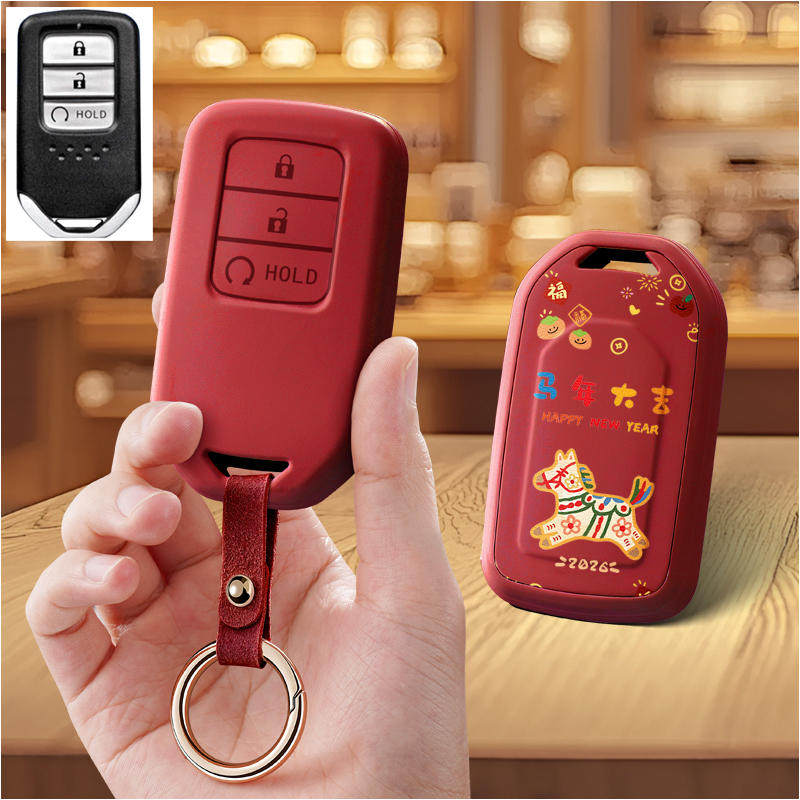 适用本田十代思域雅阁缤智皓影凌派飞度汽车钥匙套保护套包壳扣女