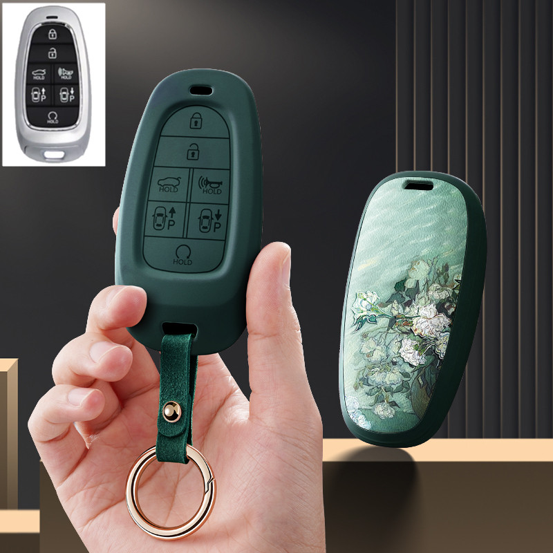 适用现代新途胜艾尼氪LIONIQ5跨境汽车钥匙套遥控包保护套男扣壳